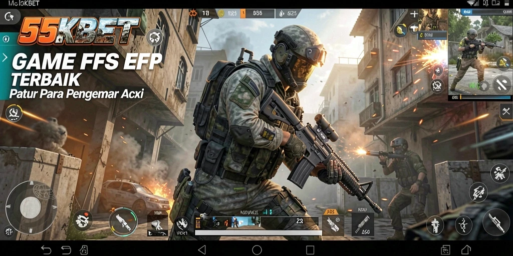 Gameplay seru 55KBET dengan aksi menembak yang mendebarkan.