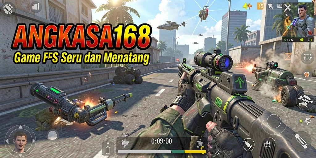 Screenshot gameplay ANGKASA168 menampilkan aksi pertempuran yang mendebarkan.