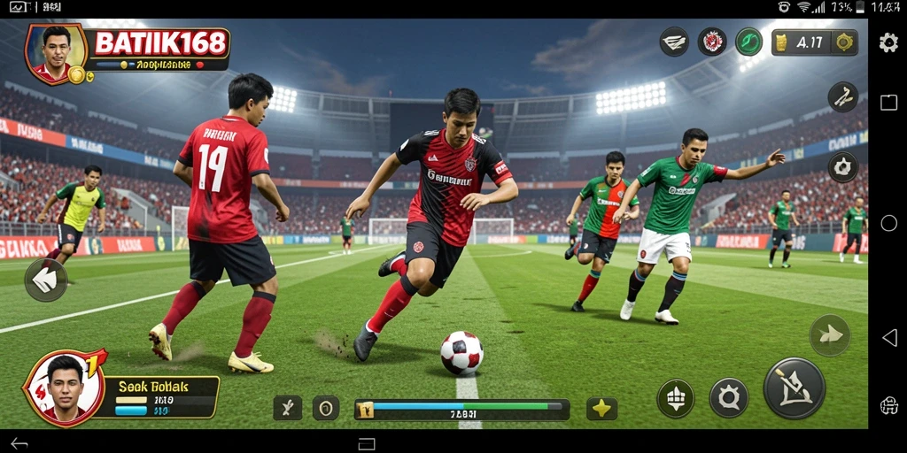 Gameplay seru dalam <strong>BATIK168</strong> menampilkan aksi sepak bola yang mendebarkan.