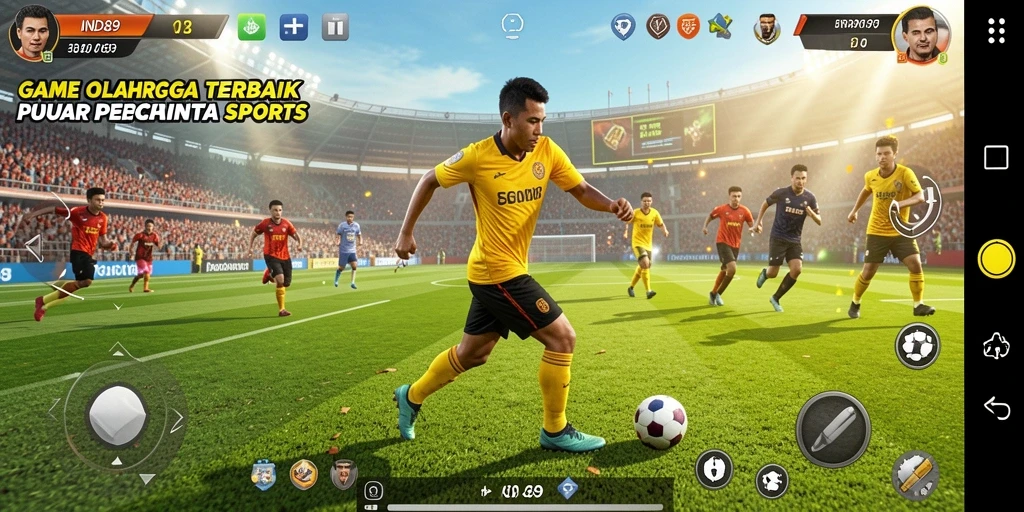 Screenshot menunjukkan aksi mendebarkan dalam game olahraga.