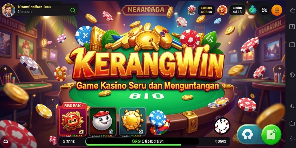Tampilan gameplay KERANGWIN dengan berbagai pilihan permainan Kasino.
