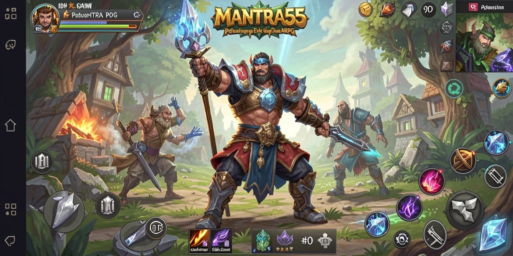Screenshot gameplay MANTRA55 menampilkan aksi pertempuran yang seru.