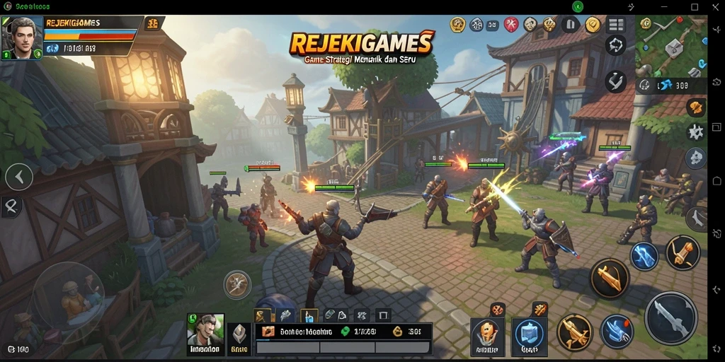 Tampilan gameplay dari REJEKIGAMES yang menegangkan dan strategis.