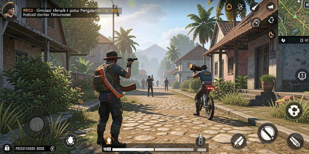Tangkapan layar gameplay RR33 menampilkan suasana simulasi yang mendetail.