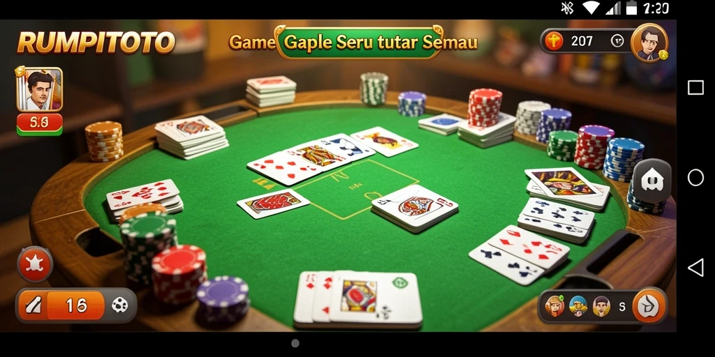 Tampilan gameplay seru RUMPITOTO saat bermain Gaple.
