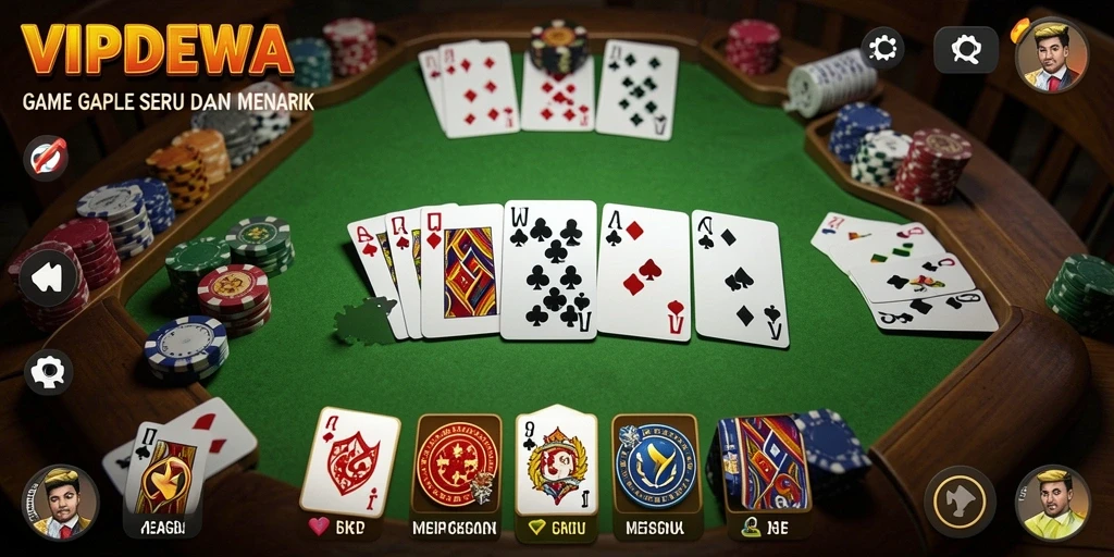 Tampilan gameplay Gaple yang seru di VIPDEWA.