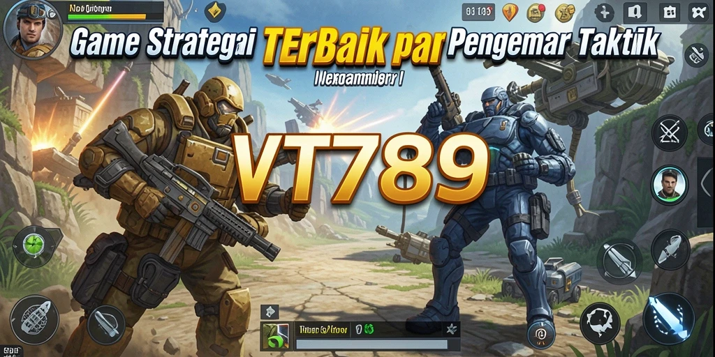 Screenshot utama VT789 menampilkan pertempuran strategi yang mendalam.
