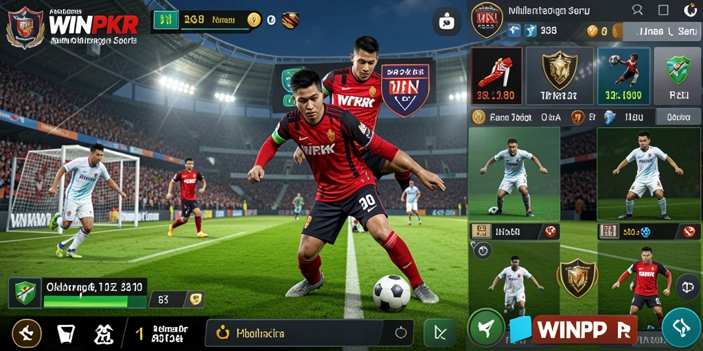 Tangkapan layar utama WINPKR menampilkan gameplay olahraga yang seru.